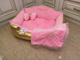 Bright pink princess dog bed Designer dog bed Personalized dog house Small dog bed Medium dog bed