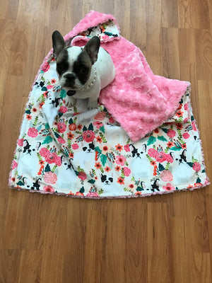 French bulldog blanket // featuring minky fabric with faux fur backing to match // Baby to Adult Sizes