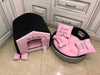 Black and baby pink designer dog house Princess dog bed in pink and black Princess dog bed Personalized puppy bed Cat house Designer dog bed