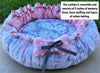 Reversible Drawstring-Style Dog Bed with Memory Foam Cushion and Decorative Pillows, Small Dog Bed, Adjustable Dog Bed, Pet Bed, Cat Bed