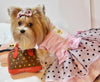 Chewnel Pink embroidered dog Dress with swarovski blings