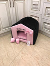 Black and baby pink designer dog house Princess dog bed in pink and black Princess dog bed Personalized puppy bed Cat house Designer dog bed