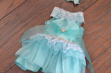 Robbin egg Tiffany Blue Style Dress with swarovski blings