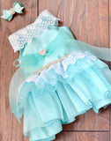 Robbin egg Tiffany Blue Style Dress with swarovski blings