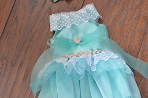 Robbin egg Tiffany Blue Style Dress with swarovski blings