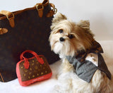 Louis Vuitton inspired style dog harness, tuxedo harness