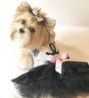 Chewnel inspired embroidered dog Dress with swarovski blings