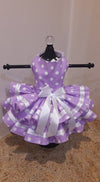 Beautiful Teacup Puppy Dress Lavender Purple Polka Dot Dress