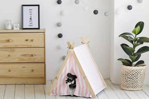 Pet tent , pet bed, pink , teepee , gray , tipi , tent , teepee , for pet , handmade tipi , for dog , handmade , rabbit , pet teepee