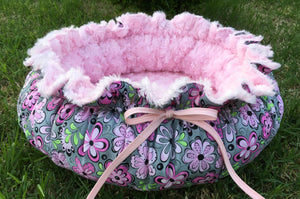 Drawstring-Style Dog Bed with Memory Foam Cushion and Decorative Pillow,  Pet Bed, Teacup Bed, Small Dog Bed, Dog Bed