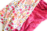 Hot Pink Floral Blanket pink black and gold florals