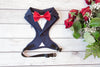 Dog tuxedo harness and leash set: blue navy dog harness with blue leash, dog wedding attire, ring bearer dog outfit, dog formal wear wedding