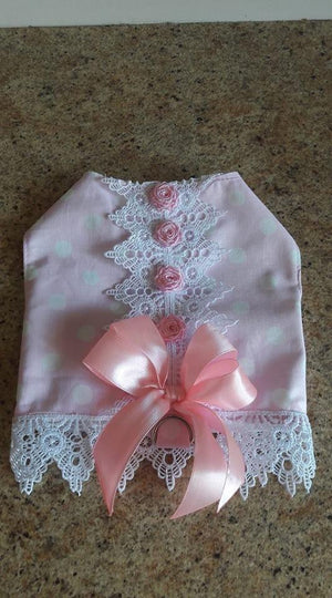 Dog Vest  / harness    Pink with white