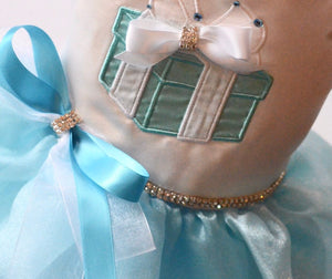 Sniffany Tiffany Style Gift Box dog Dress with swarovski blings