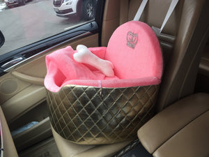 gold and pink сar seat car seat for dogs car seat for cats  car seat car seat for small breed dog, dog bed