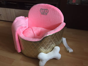 gold and pink сar seat car seat for dogs car seat for cats  car seat car seat for small breed dog, dog bed