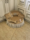 Beige set of dog house and bed Luxury pet bed Designer dog furniture Puppy bed Personalized bed Puppy bed Customized dog bed Princess bed