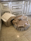 Beige set of dog house and bed Luxury pet bed Designer dog furniture Puppy bed Personalized bed Puppy bed Customized dog bed Princess bed