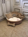 Beige and cream designer dog bed Prince dog bed Princess go bed Personalized dog bed Designer pet bed Cat bed Ivory puppy bed Birthday dog