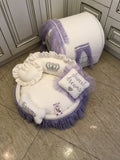 Ivory and baby lavender set of dog house and luxury pet bed Princess dog bed Designer custom made bed Puppy house Personalized dog bed