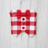 Pretty Little Paws - Handmade Red Gingham Dog Clothing Waistcoat