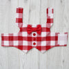 Pretty Little Paws - Handmade Red Gingham Dog Clothing Waistcoat