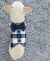 Pretty Little Paws - Handmade Navy Blue Gingham Dog Clothing Waistcoat