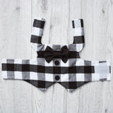 Pretty Little Paws - Handmade Black Gingham Dog Clothing Waistcoat