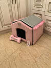 Baby pink and black striped dog house with sparkles crown Designer pet house in pink Princess dog bed Cat bed Puppy house Designer bed