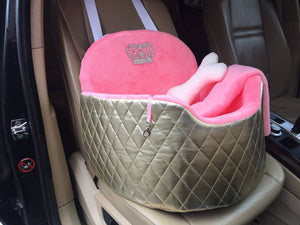 gold and pink сar seat car seat for dogs car seat for cats  car seat car seat for small breed dog, dog bed