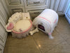 Ivory and baby pink set of dog house and luxury pet bed Princess dog bed Designer custom made bed Puppy house Personalized dog bed Cat bed