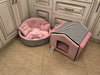 Baby pink and black striped dog house with sparkles crown Designer pet house in pink Princess dog bed Cat bed Puppy house Designer bed