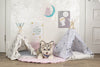 Pet teepee dog bed, with plush and cotton pillow, tent, tipi, teepee, dog tipi, cat teepee, cat tipi, tepee wigwam.