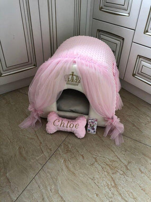 Baby pink and cream dog house Luxury dog bed Designer dog house for puppy Luxury dog house Personalized dog bed Cat bed Customized dog bed