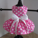 Pink With White Hearts Dog Dress